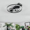 Pilor Plafonnier LED Noir, 1 lumière, Télécommandes