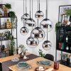 Gastor Suspension, Boule lumineuse, Suspension Chrome, Clair, Fumé, 8 lumières