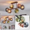 Gastor Plafonnier, Boule lumineuse Bleu, Vert, Clair, Cuivré, 6 lumières