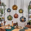 Ripoll Suspension, Boule lumineuse, Suspension Bleu, Or, Vert, Cuivré, 6 lumières