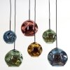 Ripoll Suspension, Boule lumineuse, Suspension Bleu, Or, Vert, Cuivré, 6 lumières