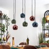 Ripoll Suspension, Boule lumineuse, Suspension Bleu, Vert, Cuivré, 6 lumières