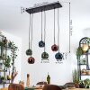Ripoll Suspension, Boule lumineuse, Suspension Bleu, Vert, Cuivré, 6 lumières