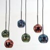 Ripoll Suspension, Boule lumineuse, Suspension Bleu, Vert, Cuivré, 6 lumières