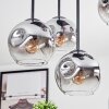 Ripoll Plafonnier, Boule lumineuse Chrome, Clair, Fumé, 5 lumières