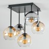 Koyoto Plafonnier, Boule lumineuse 37 cm Ambre, Clair, Fumé, 5 lumières