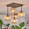 Koyoto Plafonnier, Boule lumineuse Ambre, Clair, Fumé, 5 lumières