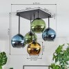 Koyoto Plafonnier, Boule lumineuse Bleu, Or, Vert, 5 lumières