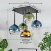 Koyoto Plafonnier, Boule lumineuse Bleu, Or, Vert, Clair, 5 lumières