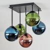 Gastor Plafonnier, Boule lumineuse Bleu, Vert, Cuivré, 5 lumières