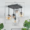 Ripoll Plafonnier, Boule lumineuse Ambre, Clair, Fumé, 5 lumières