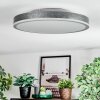 Salmi Plafonnier, Panel LED Gris, Argenté, 1 lumière, Télécommandes