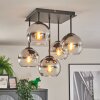 Koyoto Plafonnier, Boule lumineuse Chrome, Clair, Fumé, 5 lumières