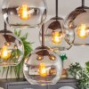 Koyoto Plafonnier, Boule lumineuse Chrome, Clair, Fumé, 5 lumières
