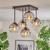 Koyoto Plafonnier, Boule lumineuse Chrome, Clair, Fumé, 5 lumières
