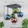 Koyoto Plafonnier, Boule lumineuse 37 cm Bleu, Vert, Cuivré, 5 lumières