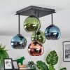 Koyoto Plafonnier, Boule lumineuse 37 cm Bleu, Vert, Cuivré, 5 lumières