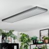 Salmi Plafonnier, Panel LED Gris, Argenté, 1 lumière, Télécommandes