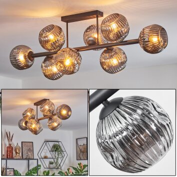 Ripoll Plafonnier, Boule lumineuse Fumé, 8 lumières Ripoll Plafonnier, Boule lumineuse Fumé, 8 lumières