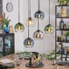 Koyoto Suspension, Boule lumineuse, Suspension Ambre, Bleu, Vert, Clair, Fumé, 6 lumières