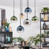 Koyoto Suspension, Boule lumineuse, Suspension Ambre, Bleu, Vert, Clair, Fumé, 6 lumières