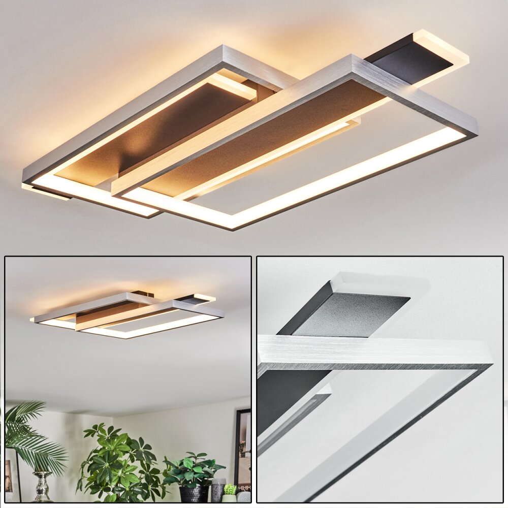 Olian Plafonnier LED Noir, Argenté, 1 lumière main product photo