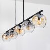 Ripoll Suspension, Boule lumineuse, Suspension Ambre, Clair, Fumé, 5 lumières