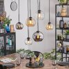 Koyoto Suspension, Boule lumineuse, Suspension Ambre, Chrome, Clair, Fumé, 6 lumières