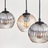 Koyoto Suspension, Boule lumineuse, Suspension Écru, Noir, 5 lumières