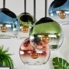 Koyoto Plafonnier, Boule lumineuse Bleu, Vert, Clair, Cuivré, 5 lumières