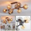 Ripoll Plafonnier, Boule lumineuse Ambre, Fumé, 8 lumières