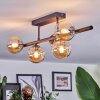 Chehalis Plafonnier, Boule lumineuse Ambre, 5 lumières