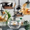 Koyoto Plafonnier, Boule lumineuse Ambre, Chrome, Clair, Fumé, 5 lumières