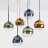 Koyoto Suspension, Boule lumineuse, Suspension Bleu, Or, Vert, Clair, 6 lumières