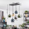 Koyoto Suspension, Boule lumineuse, Suspension Ambre, Bleu, Chrome, Vert, Fumé, 6 lumières