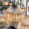 Koyoto Suspension, Boule lumineuse, Suspension Ambre, Clair, 6 lumières