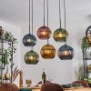 Koyoto Suspension, Boule lumineuse, Suspension Bleu, Or, Vert, Cuivré, 6 lumières