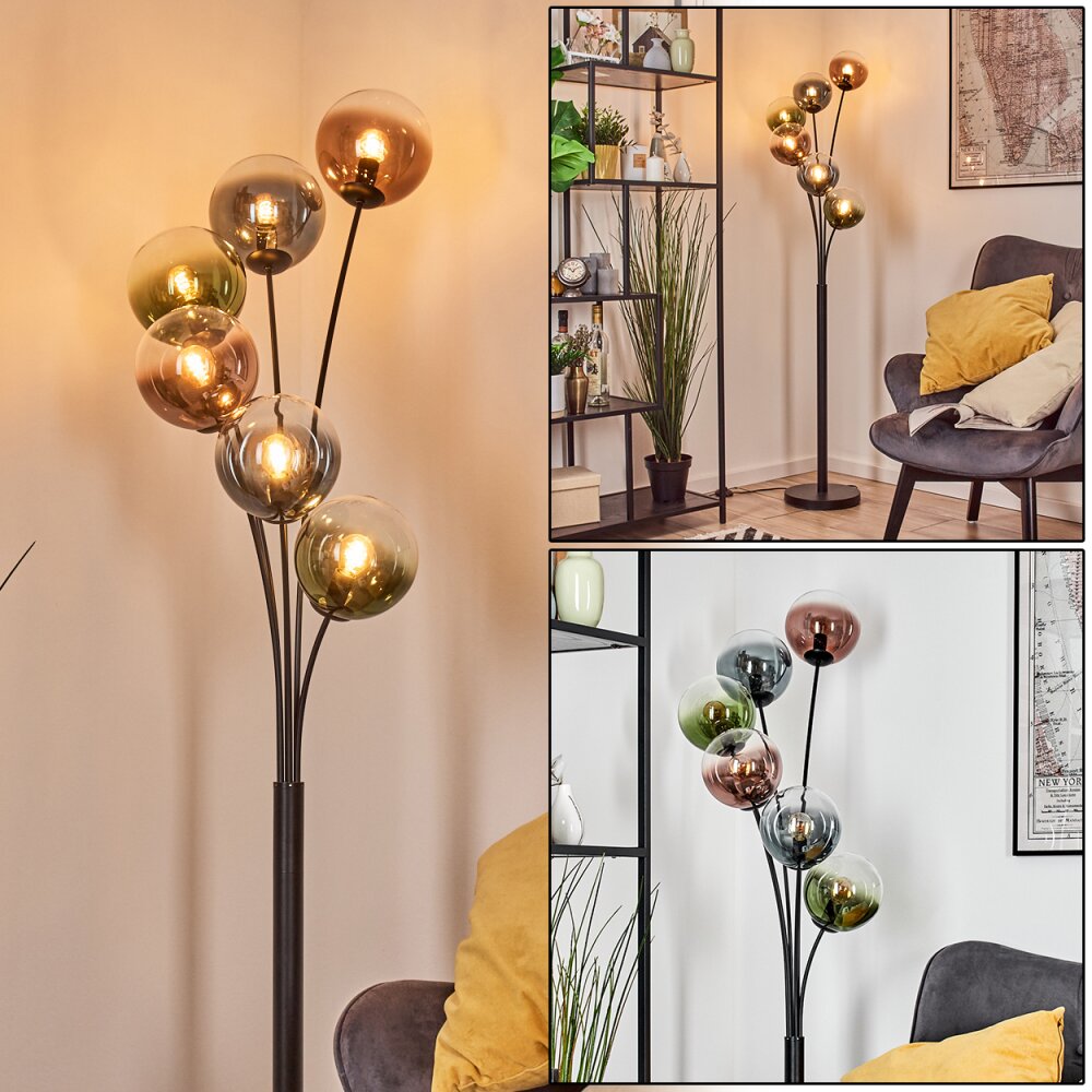 Gastor Lampadaire Bleu, Vert, Clair, Cuivré, 6 lumières main product photo