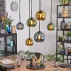 Koyoto Suspension, Boule lumineuse, Suspension Bleu, Or, Vert, 6 lumières