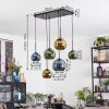 Koyoto Suspension, Boule lumineuse, Suspension Bleu, Or, Vert, 6 lumières