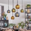 Koyoto Suspension, Boule lumineuse, Suspension Bleu, Or, Vert, 6 lumières