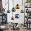 Koyoto Suspension, Boule lumineuse, Suspension Bleu, Or, Vert, 6 lumières