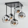 Ripoll Plafonnier, Boule lumineuse Chrome, Clair, Fumé, 5 lumières