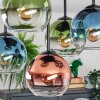 Koyoto Plafonnier, Boule lumineuse Bleu, Vert, Clair, Cuivré, 5 lumières