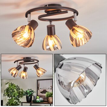 Saire Plafonnier, Spot de plafond Chrome, Noir, 3 lumières