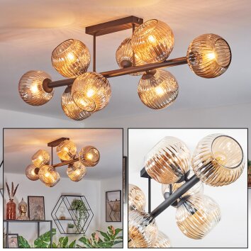 Ripoll Plafonnier, Boule lumineuse Ambre, 8 lumières Ripoll Plafonnier, Boule lumineuse Ambre, 8 lumières