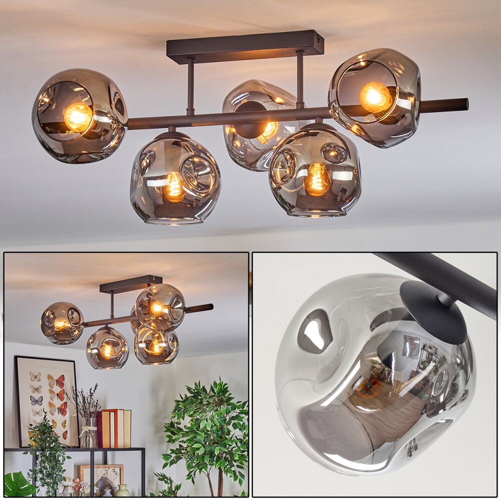 Ripoll Plafonnier, Boule lumineuse Fumé, 5 lumières main product photo