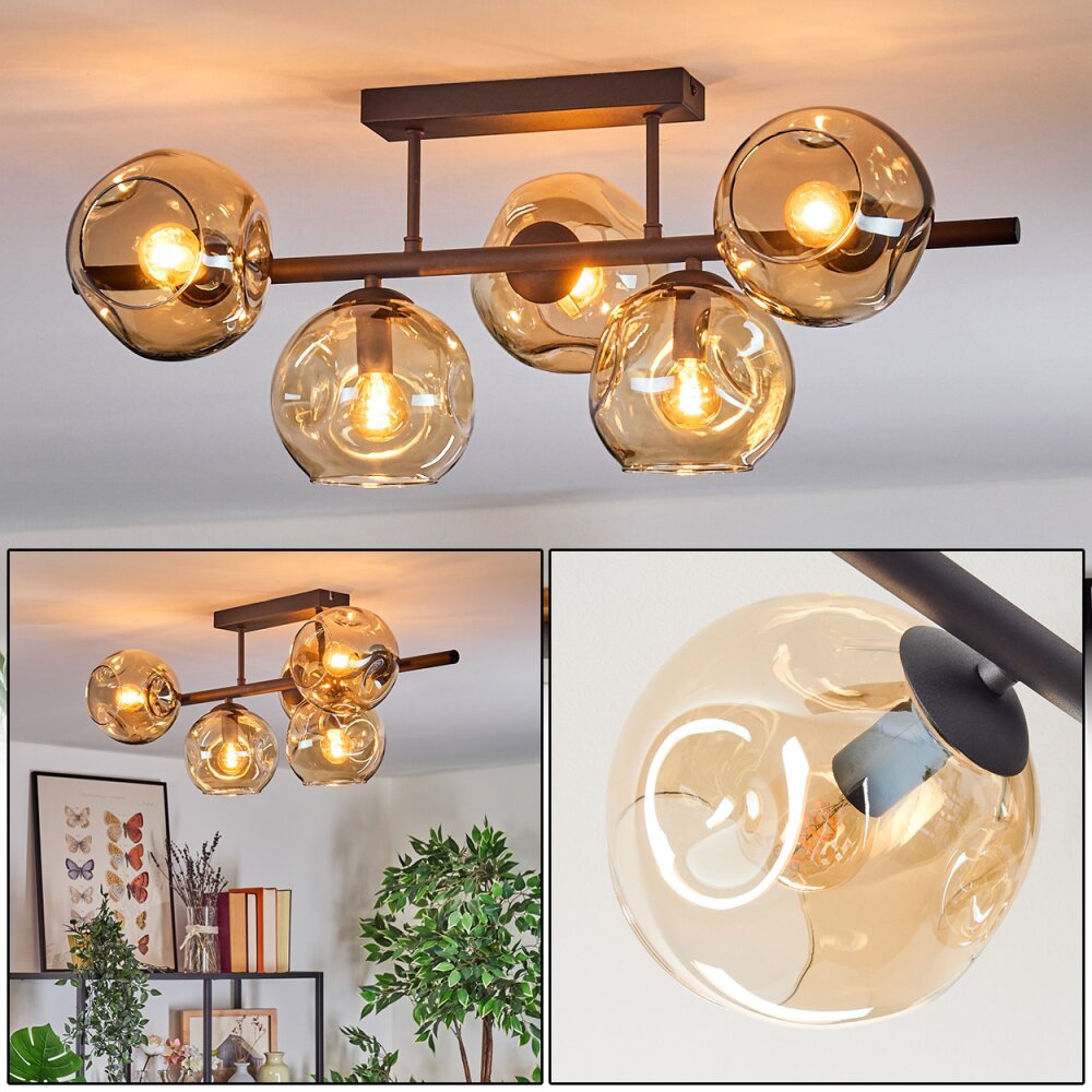 Ripoll Plafonnier, Boule lumineuse Ambre, 5 lumières main product photo