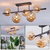 Chehalis Plafonnier, Boule lumineuse Ambre, 5 lumières