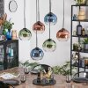 Koyoto Suspension, Boule lumineuse, Suspension Bleu, Vert, Clair, Cuivré, 6 lumières